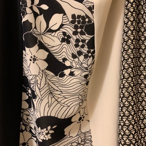 OSCAR by Oscar de la Renta - Black & Cream Panel Skirt, Size 14 - Picture 6 of 6